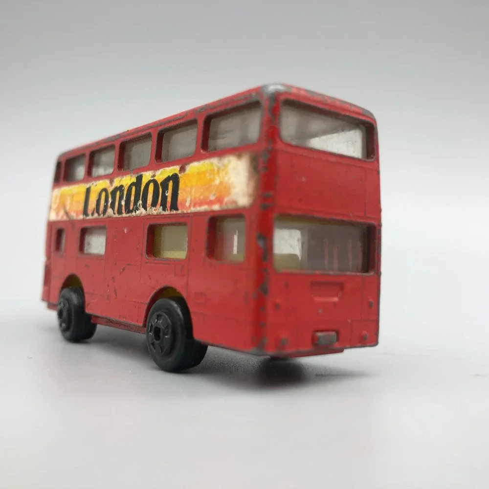 Vintage Diecast Red London Double Decker Bus Sliding Door Zylmex P334 Hong Kong